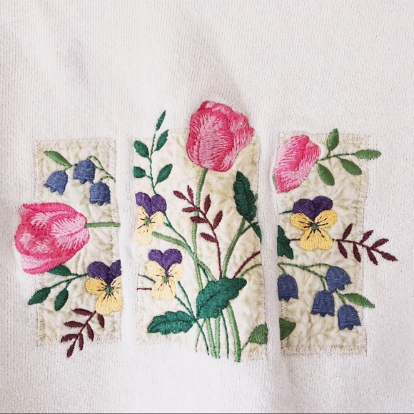 Vintage 90’s grandma floral graphic sweatshirt M/L - Picture 4 of 6